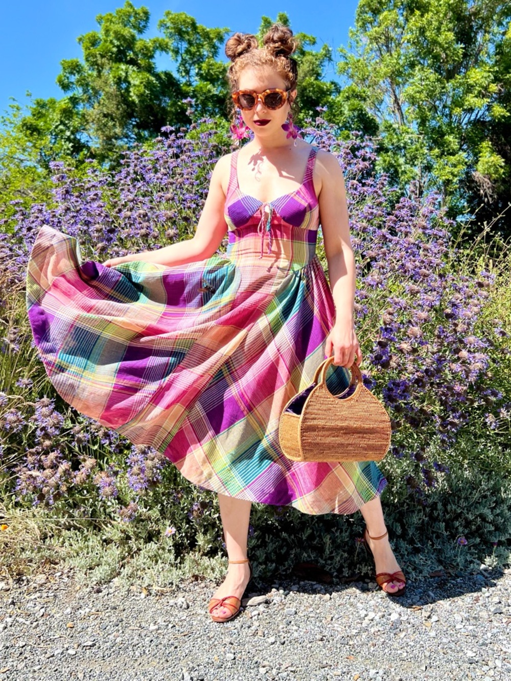 FREE PEOPLE All Tied Up Midi Plaid Dress - Picture 5 of 6